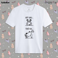 Áo chó Pug mặt xệ tập yoga Hít vào thở ra [tutatee] - 100% cotton 230gsm