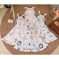 Áo choàng 2 lớp 2 mặt xô Hàn muslin cho bé kèm tấm chắn giọt bắn- Siêu tiện lợi, siêu mềm mịn -Sakura Kids