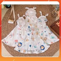 Áo choàng 2 lớp 2 mặt xô Hàn muslin cho bé kèm tấm chắn giọt bắn- Siêu tiện lợi, siêu mềm mịn