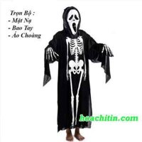 Áo Choàng Bộ Xương Thần Chết tặng kèm bao tay mặt nạ ngẫu nhiên