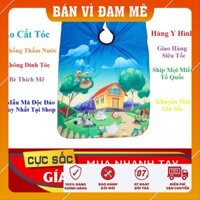 Áo Choàng Cắt Tóc Chống Thấm Nước Cho Trẻ Em Với Hoa Văn Động Vật Siêu Yêu [ Sẵn Hàng ]