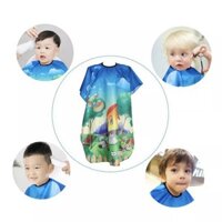 Áo Choàng Cắt Tóc Chống Thấm Nước Cho Trẻ Em Với Hoạt Hình Vật Siêu Yêu Cho Bé Thích Mê