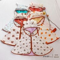 Áo choàng chống nắng kèm mũ chắn giọt bắn vải xô muslin mềm mại cho bé