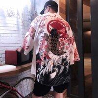 Áo choàng cổ phong cách Nhật Bản Haori Ba phần tư tay áo phong cách Trung Quốc Kimono Cardigan chống nắng Áo khoác nam nữ Hanfu hợp thời trang 1.318