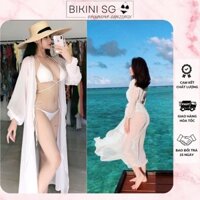 Áo choàng dài bikini khăn quây đa năng đi biển xinh xắn