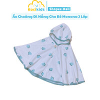 Áo choàng đi nắng cho bé 2 lớp vải thở in họa tiết