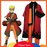 Áo Choàng Hóa Trang Naruto Uzumaki Kèm Băng Đô Cho Người Lớn Và Trẻ Em