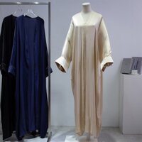 Áo Choàng Hồi Giáo Abaya kaftan Smocking One piece Cầu Nguyện Cho Nữ