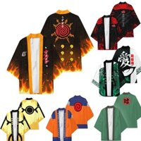 Áo Choàng Kimono Biểu Tượng Uchiha Sharingan NARUTO Haori Sasuke Kakashi Anime Konoha Hokage Kurama
