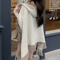 Áo Choàng Len Hai Mặt Có Mũ Trùm Dày Dặn Thời Trang 2022 11.1 2022