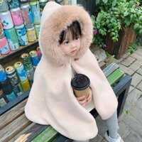 Áo choàng lông cừu dày dặn cho bé baby cloak