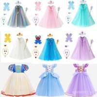 Áo choàng mùa xuân và mùa thu cho trẻ em Frozen Princess Elsa Khăn Choàng Áo choàng cho bé có mũ trùm đầu Đồng hồ sinh nhật Áo choàng WSOQ