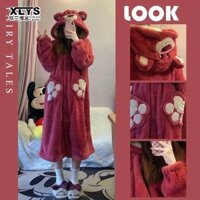 Áo choàng ngủ gấu dâu