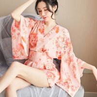 áo choàng ngủ kimono hoạ tiết hoa anh đào ❤️ set đồ ngủ sexy