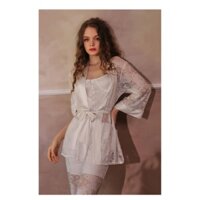 Áo Choàng Ngủ Ren Mềm Lồng Đèn