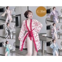 Áo choàng ngủ sexy chất voan mềm mịn kèm quần - Áo choàng ngủ kimono