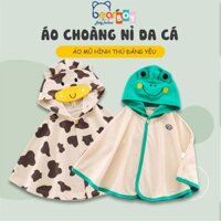 Áo Choàng Nỉ Cho Bé, Áo Choàng Nỉ Da Cá Thu Đông Dễ Thương Cho Trẻ Em