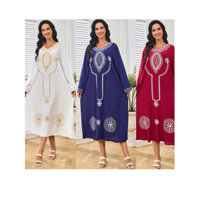 Áo choàng nữ Hồi giáo thời trang giải trí thêu dài tay Abaya