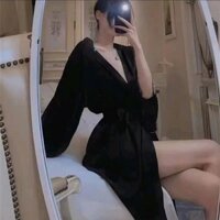 Áo Choàng Nữ Sexy AI001 dáng dài gần đầu gối Cao Cấp Sẵn Hàng Sale Kèm Đai và Chip T
