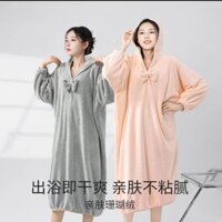 Áo choàng tắm có mũ trùm đầu có thể mặc khăn tắm Áo chui đầu Nội thất gia đình dễ thương 1.4