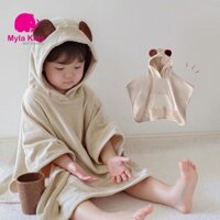 Áo choàng tắm đi biển cho bé, áo choàng đi biển hình con vật ngộ nghĩnh chất liệu cotton an toàn cho bé Mylakids