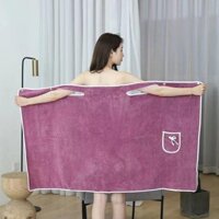 Áo choàng tắm nữ, khăn tắm dạng váy, khăn tắm áo choàng vải microfiber thời trang đa dụng thấm hút