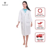 Áo Choàng Tắm Nữ Narsis L8016, Màu Trắng, Chất Cotton, Mềm Mịn, Thấm Hút Tốt, Thoải Mái Khi Sử Dụng