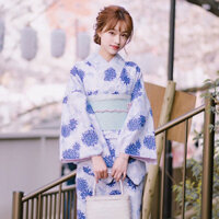 Áo choàng tắm phong cách Nhật Bản, váy dài vừa cho cô gái retro, kimono sửa đổi Nhật Bản, ảnh cô gái thần