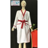 Áo choàng tắm tổ ong trắng phối màu ( Đỏ,Hồng, Xám)