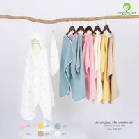 Áo choàng tắm và đi biển vải sợi tre kèm khăn mặt cho bé 0-2 tuổi Anminaza