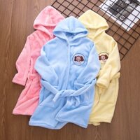 Áo Choàng Tắm Vải Nỉ Lông Cừu San Hô Dày Dặn Xinh Xắn Cho Bé