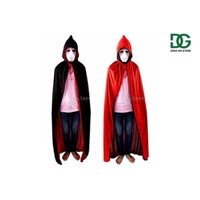 Áo choàng thần chết 2 mặt đen đỏ có nón 130cm HLW-AC-05