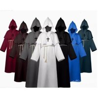 Áo Choàng Thần Chết, Áo Choàng Tử Thần Đen Đỏ Halloween 2 Lớp, Áo Choàng Phù Thuỷ Cosplay