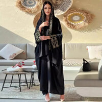 Áo choàng thêu thời trang nữ Hồi giáo, áo khoác ngoài Abaya