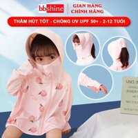 Áo chống nắng cho bé 2-10 tuổi có mũ che cao cấp, Áo khoác chống nắng cho bé thoáng mát nhiều họa tiết