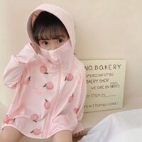 Áo chống nắng cho bé- Áo khoác chống nắng có mũ che đầu che mặt chống tia UV chất cotton mỏng lạnh thoáng khí ACN