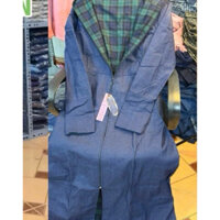 Áo chống nắng dài vải jean , cở 50-65 kg mặt vừa