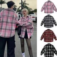 Áo chống nắng Flannel Caro Nam Và Nữ Tay Dài Caro Có Nón Form Rộng Vải Dạ Kẻ Sọc Dày dặn Thoáng Mát