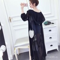 Áo chống nắng mùa hè Áo chống nắng rộng rãi Kiểu Tây quá đầu gối Áo Chống Nắng Áo Chống Nắng Áo chống nắng siêu dài nữ tiên nữ voan liền mũ phong cách Hàn Quốc