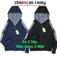 Áo chống nắng nam big size ZENBIG, áo mặc 2 Mặt, Chất Vải kim cương HAI Lớp dày dặn, thoáng mát size từ 80kg, 90kg, 100k