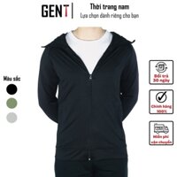 Áo chống nắng nam GenT, áo khoác chống nắng vải cotton da cá kiểu cổ cao túi khoá kéo thấm hút mồ hôi, chống tia UV