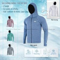 Áo chống nắng Nam, Nữ Cotton lỗ kim - 2 Mặt. Co dãn 4 chiều, Chống tia UV, Thoáng Mát