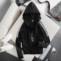 Áo chống nắng nam sọc tay mới 5 màu thun lạnh thoáng mát chống tia UV cao cấp Micado - ĐEN - L