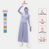 Áo chống nắng nữ 2 lớp CARDINA chất liệu Ice text công nghệ sợi lạnh thiết kế dạng quần chống nắng UPF50+ 4CHF01