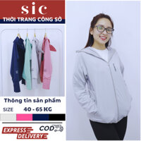 Áo chống nắng nữ 2 lớp chống tia UV áo khoác chống nắng có mũ trùm đầu vải thông hơi dày dặn bảo vệ làn da Sic