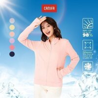 Áo chống nắng nữ CANIFA chất liệu polyester có mũ kéo khoá túi 2 bên BẢN MỚI 2024 - 6OT24S002