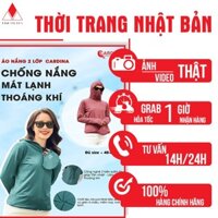 Áo Chống Nắng Nữ  cao cấp thun lạnh 2 Lớp Cardina, Chống tia UV, làm mát, kháng khuẩn, khử mùi hôi tặng kèm khẩu trang