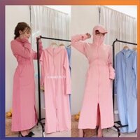 Áo Chống Nắng Nữ Dài Liền Thân Vải Thông Hơi Kim Cương Siêu Mát