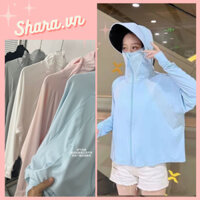 Áo Chống Nắng Nữ Kèm Mũ Rộng Vành Chất Cotton Mát Shara SR840 Áo Nắng Nữ Chất Dày Dặn Che Chắn Tia UV Cực Tốt