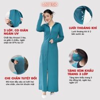 Áo Chống Nắng Nữ Tản Nhiệt 2 Lớp Dáng Dài Váy Chống nắng Vải Thông Hơi Hạt cườm chống tia UV cao cấp Gió ANANG03